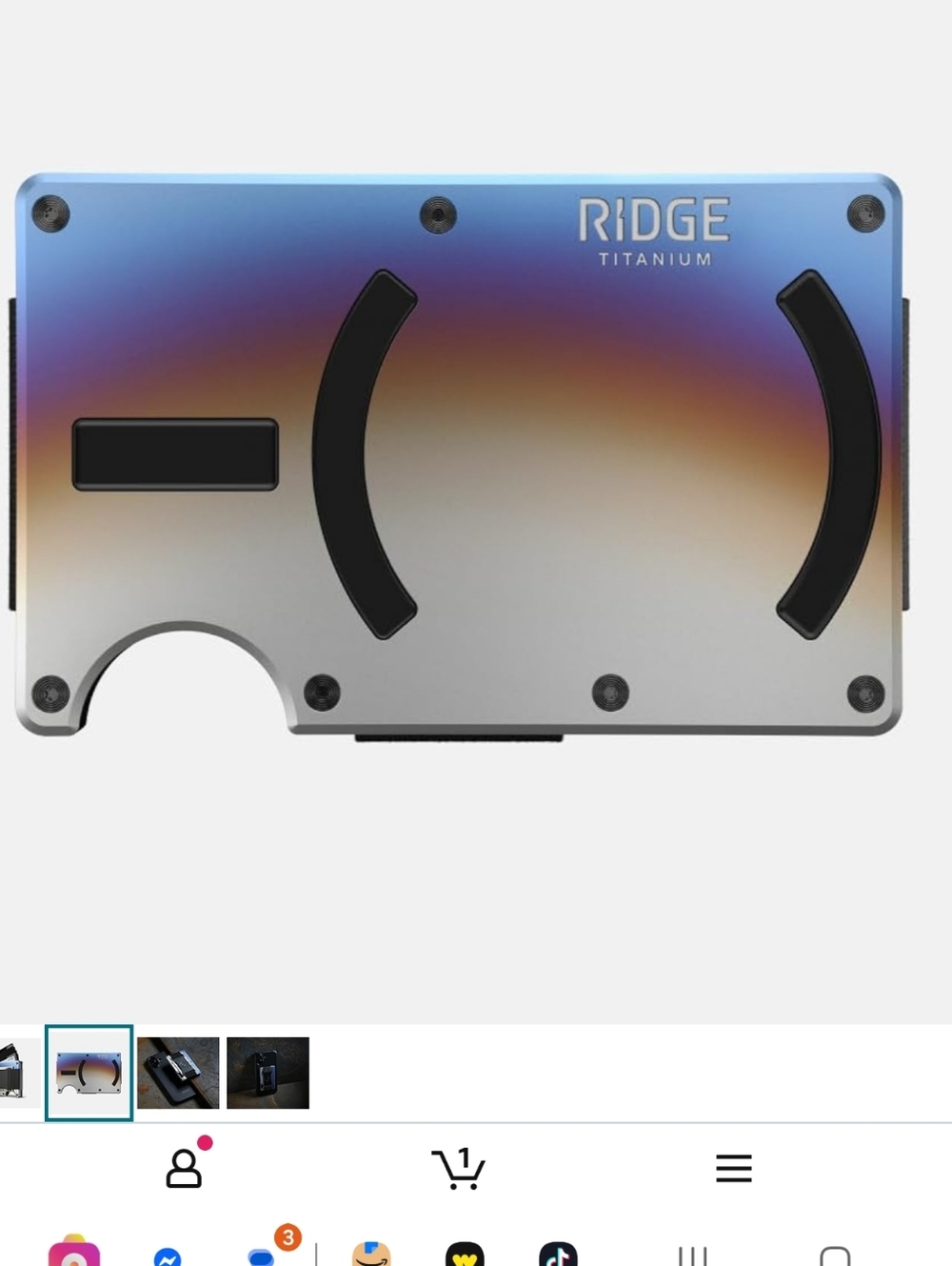 Ridge Titanium Slim Wallet - Gradient Blue to Purple
